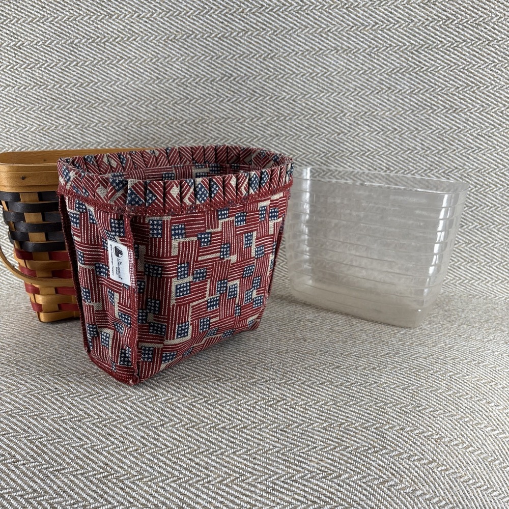 Longaberger 25th Anniversary Flag Basket with Liner & Protector - Picture 7 of 10